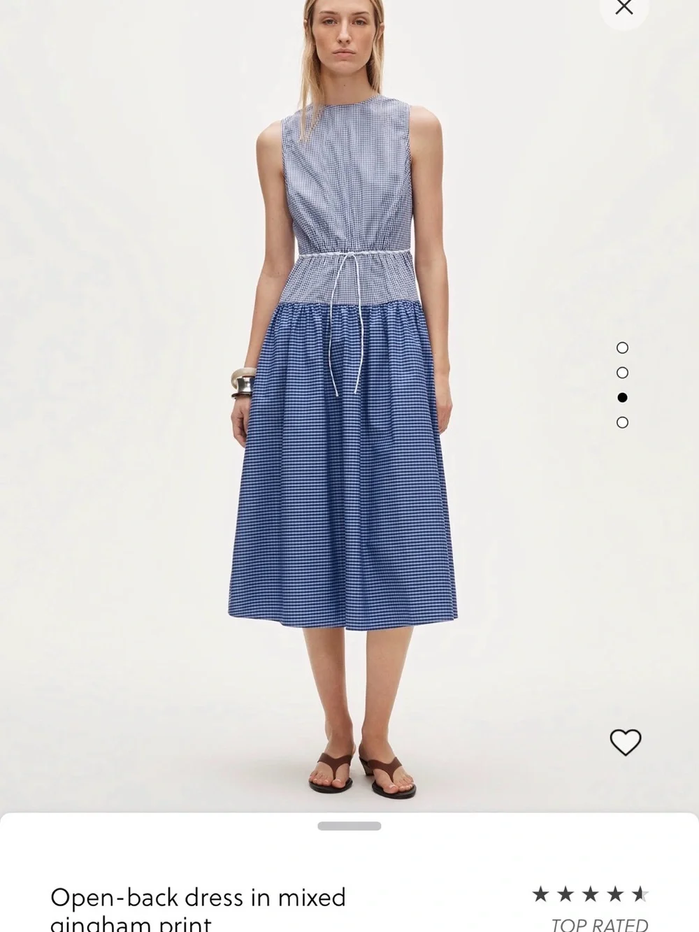 J. Crew Blue Gingham Open-Back Sundress